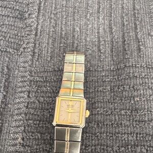 Two-Tone Metal Watch Bracelet